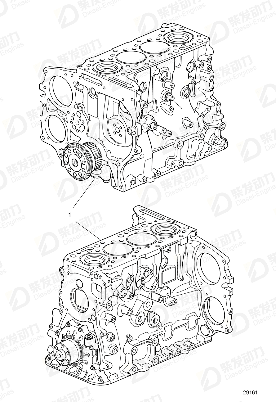 volvo penta Short block, exch 3801743 Drawing volvo penta Short block, exch 3801743 Drawing